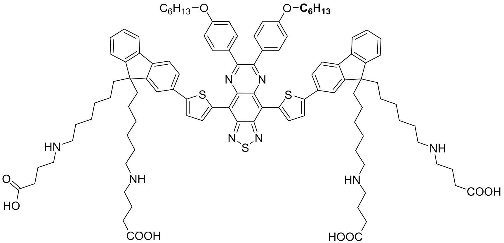 Near-infrared two-region fluorescent dye TTQ-COOH (em = 983 nm)