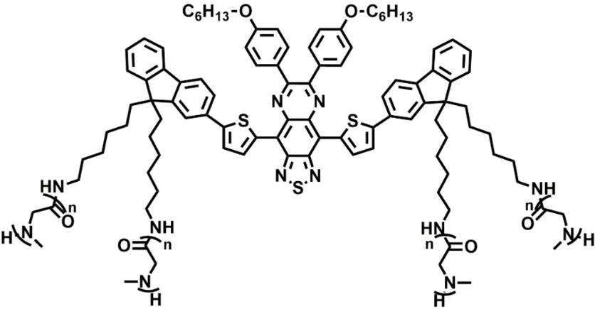 Water-soluble near-infrared two-region polymer dye TTQ-PSar (em = 1055 nm)