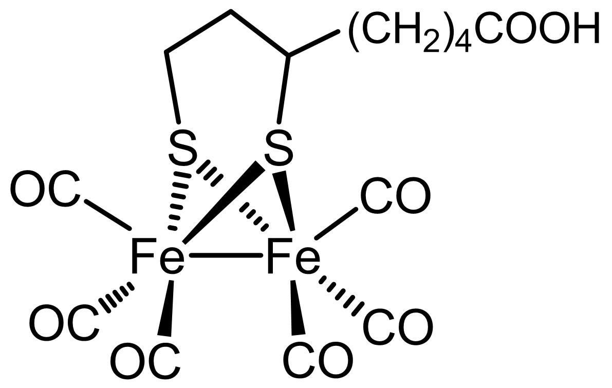 CO pre-drug, [Fe2{(-SC2H4)(-SCH)(CH2)4COOH}(CO)6]